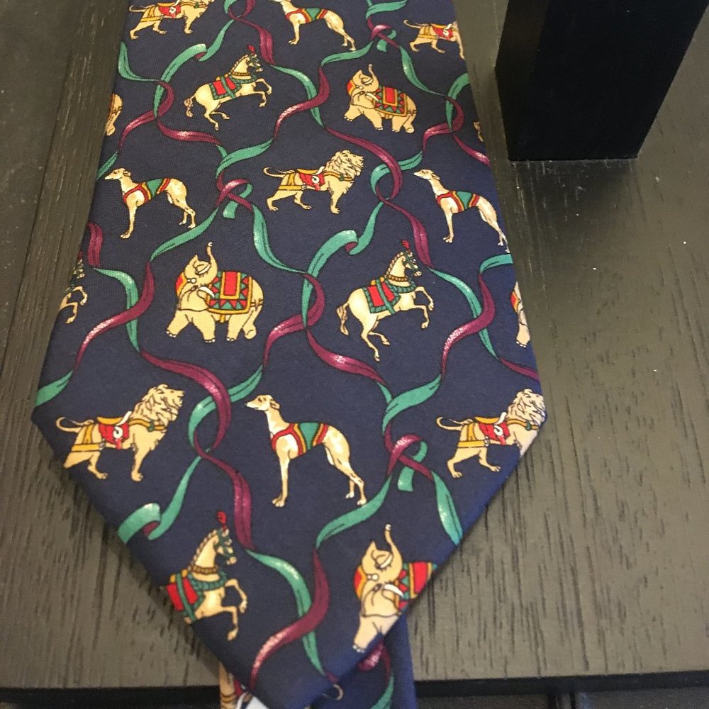 Salavatore Ferragamo Circus Animal Pattern Navy